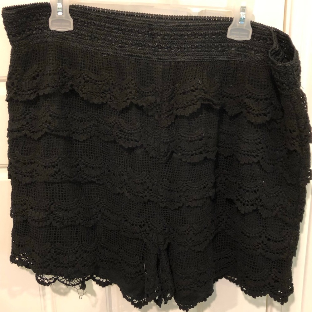 Black Eyelet Lace Shorts
